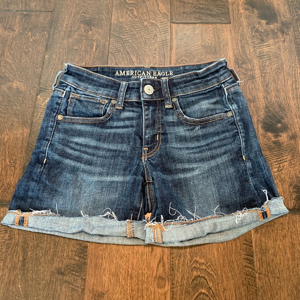 American Eagle dark wash shorts